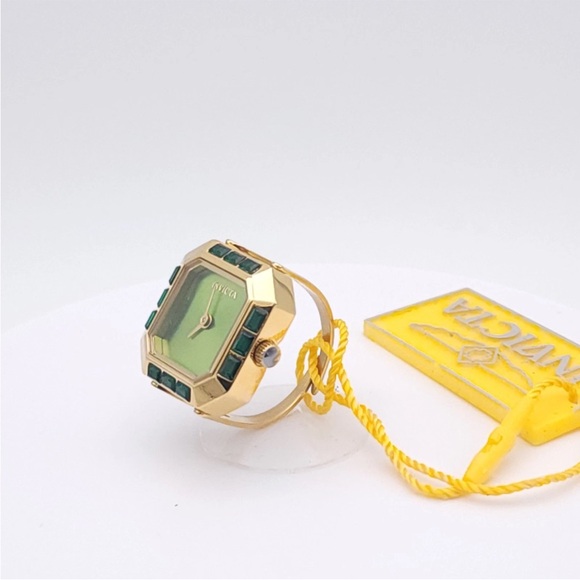 Invicta Mini Angel Women’s Ring Watch 49583 – Gold Tone Green Dial New in Box - Picture 7 of 11